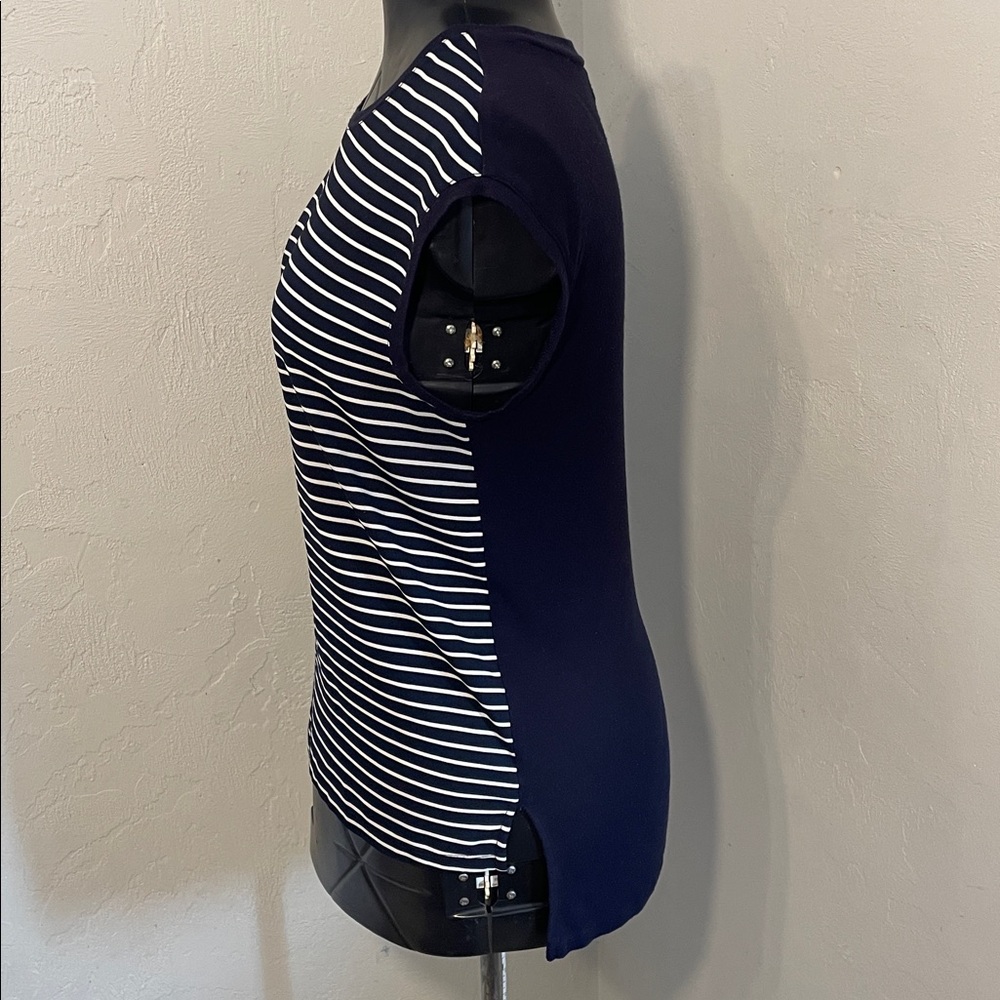 LOFT Navy and White Striped Sleeveless Top - Picture 10 of 15